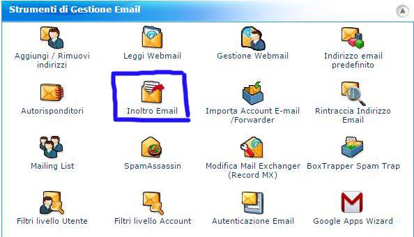 cPanel - come posso inoltrare le mail